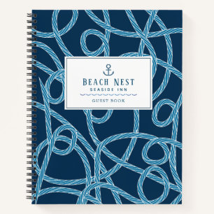 Corde nautique Marine Blue Beach House Livre d'or