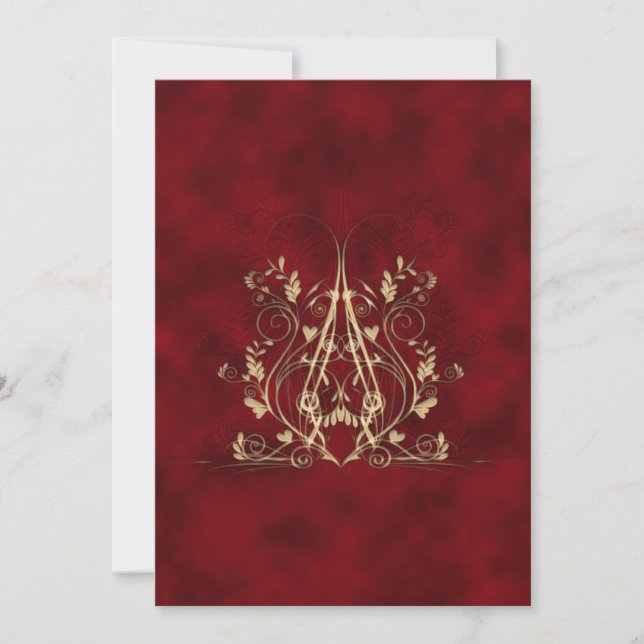 Cordes de coeur Romantique Goth Invitation (Devant)