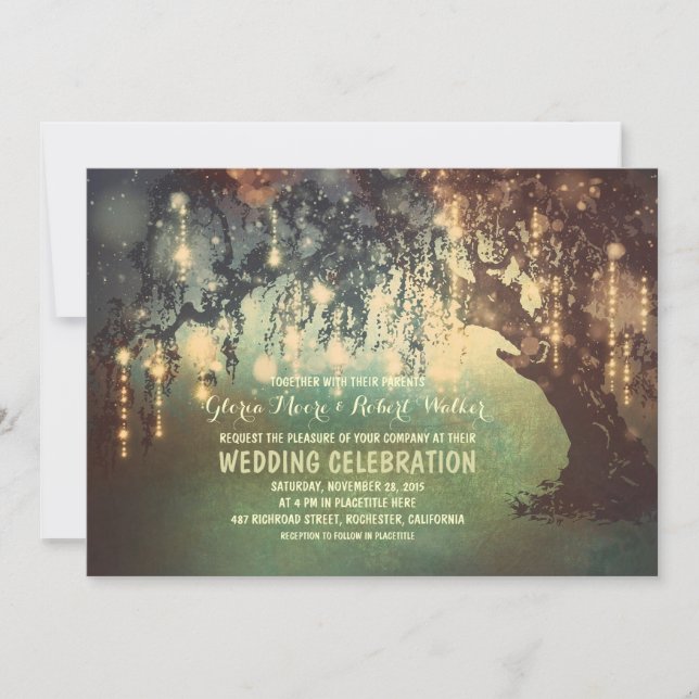 cordon blanc illumine les invitations de mariage d (Devant)