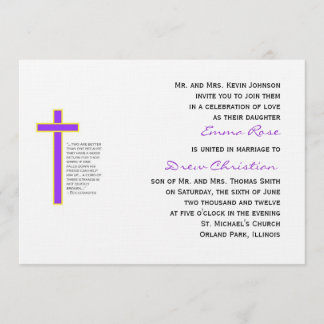 Cordon Mariage chrétien Invitation à trois volets 