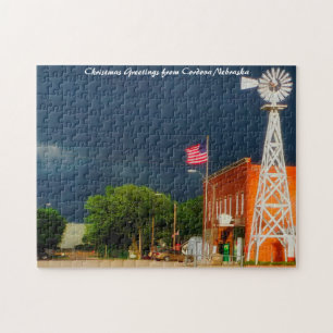 Cordova Nebraska.Salutations de Noël Jigsaw Puzzle