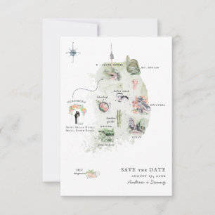 Corée Carte Itinéraire De Mariage De Destination