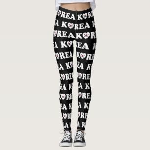 Corée Love Heart Flag Leggings
