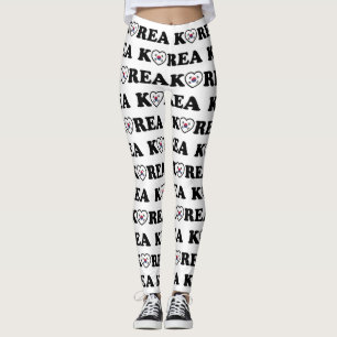 Corée Love Heart Flag Leggings