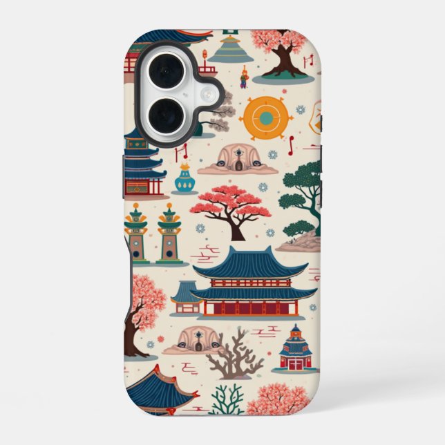 Corée Wave Design iPhone 16 Coque (Verso)