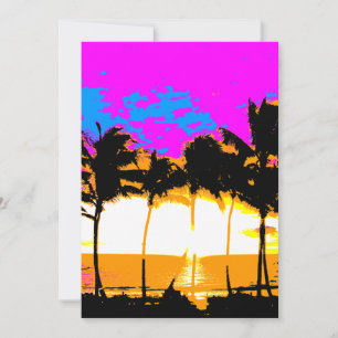 Corey Tiger 80s Vintage Palmiers Coucher de soleil