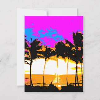 Corey Tiger 80s Vintage Palmiers Coucher de soleil