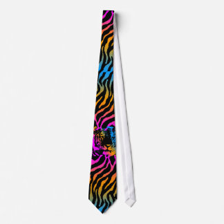 COREY TIGER NEW WAVE STRIPE TIGER FACE CRAVATE
