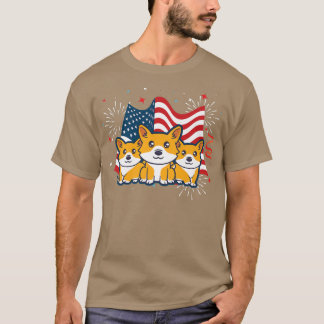 Corgi Amoureux des chiens Tshirt Corgi Drapeau Amé