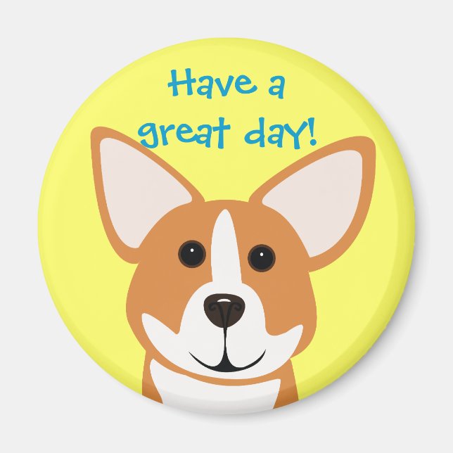 Corgi Art Magnet Salutation (Devant)