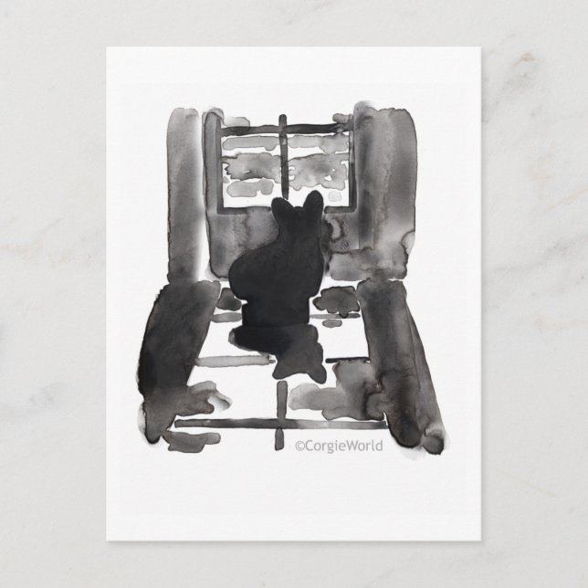 Corgi attendant la carte postale (Devant)