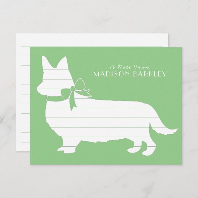 Corgi Chien Chien Pembroke Carte de remerciements  (Devant / Derrière)