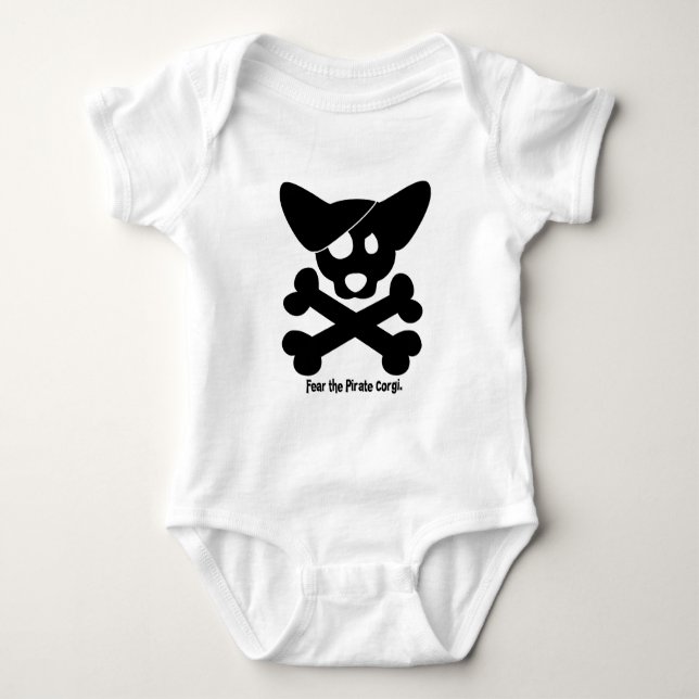 Corgi crâne et T-shirt de dames d'os croisés (Devant)