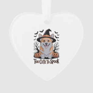 Corgi d'Halloween mignonne en Casquette de sorcièr