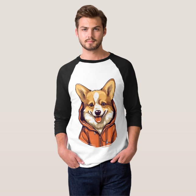 Corgi Drôle Portant un Sweat à Capuche (Devant entier)