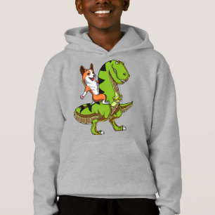 Corgi équitation T-Rex Dinosaur Chien drôle