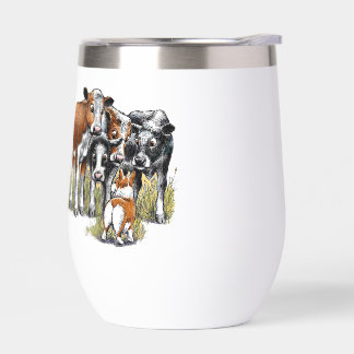 Corgi et troupeau de bovins