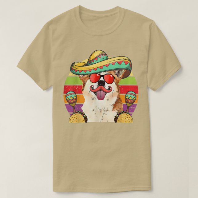Corgi Fiesta Chien Tacos Cinco de Mayo T-shirt (Design devant)