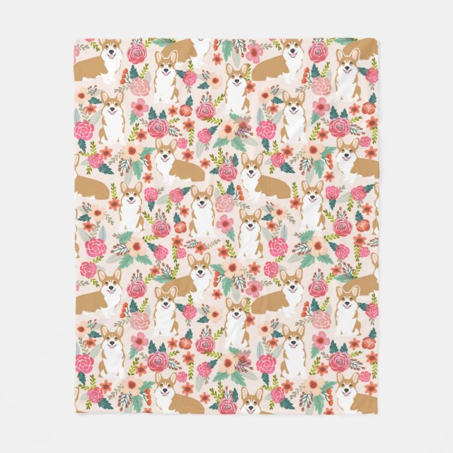Corgi Florals couverture - joli cadeau de corgi (Devant)