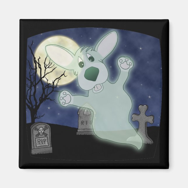 Corgi Graveyard Ghost Magnet (Devant)