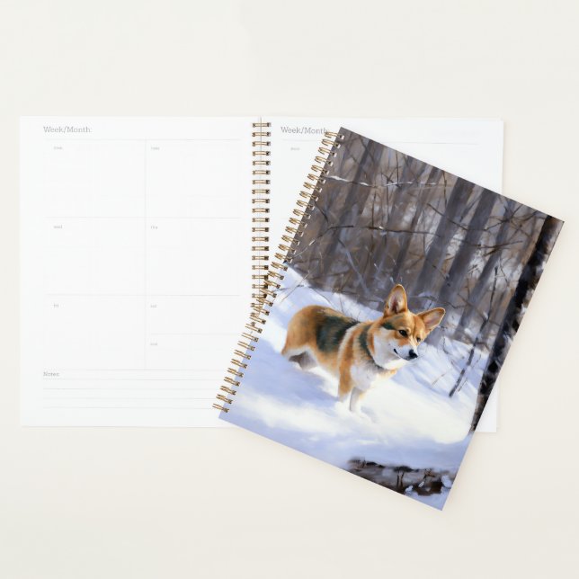 Corgi Laissez tomber la neige Noël (Devant avec enveloppe)