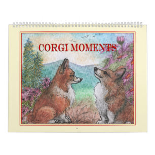 Corgi Moments Wall Calendrier - Whimsical Dog Art
