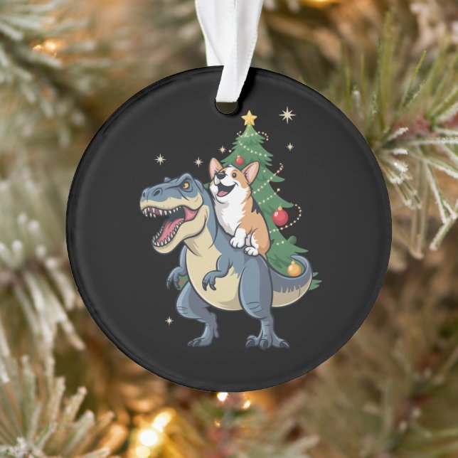 Corgi Noël Dinosaure Arbre Rex Vacances Xmas  (Arbre)