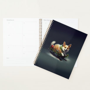 Corgi Noël neige hiver