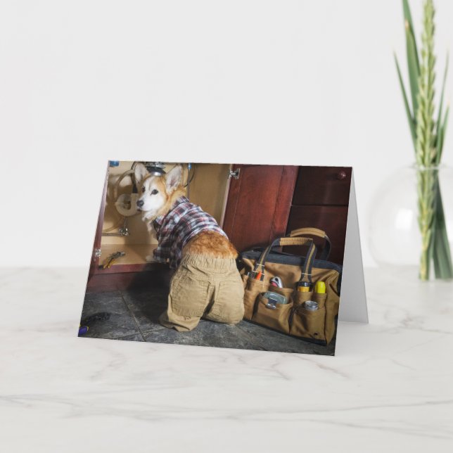 Corgi plombier carte vierge (Devant)