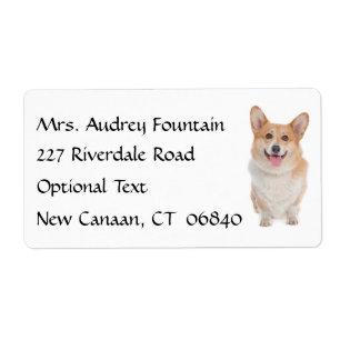Corgi Puppy Dog Name Return Adresse Étiquette de m