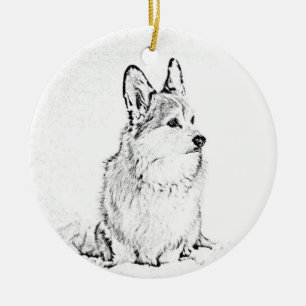Corgi Rond ornement