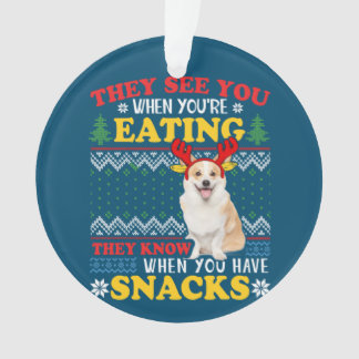 Corgi Ugly Christmas They See You're Eating Xmas
