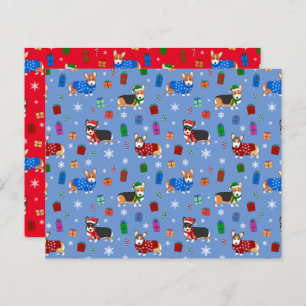 Corgis de Noël mignons en Casquette et pulls