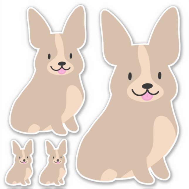 Corgis mignon, Tailles différentes, Autocollant (Devant)