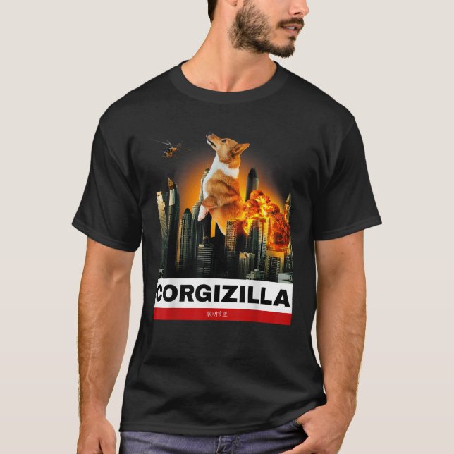 CORGIZILLA Funny Corgi Tshirt pour Amoureux de les (Devant)