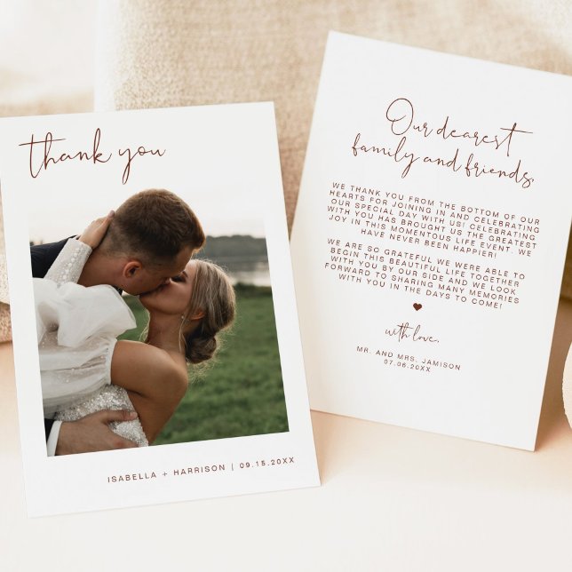 CORIANDER Boho Photo Mariage Merci Invitation (Créateur téléchargé)
