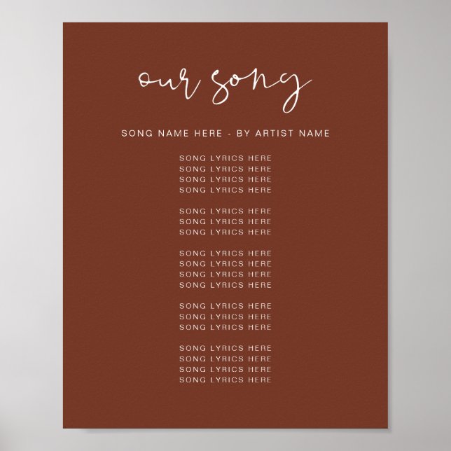 CORIANDER Boho Rust Mariage Chanson Lyrics Poster (Devant)