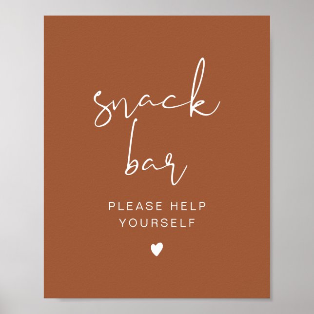 CORIANDER Boho Terracotta moderne Snack Bar Poster (Devant)