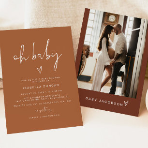 CORIANDRE Invitation Baby Shower Bohemian Terracot