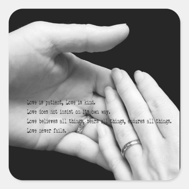 Corinthians 13 Sticker Mains Mariées (Devant)