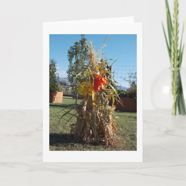 Corn Stalk Bungalow Dans Carte De Salutation De Ja (Devant)