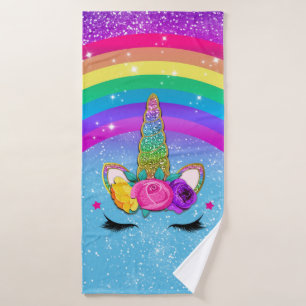 Corne de licorne pailletée scintillante arc-en-cie