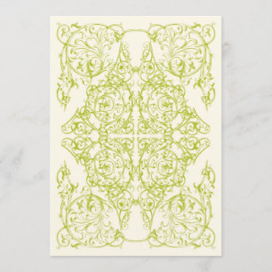 Corner Flourish Faire-part de mariage (Chartreuse)