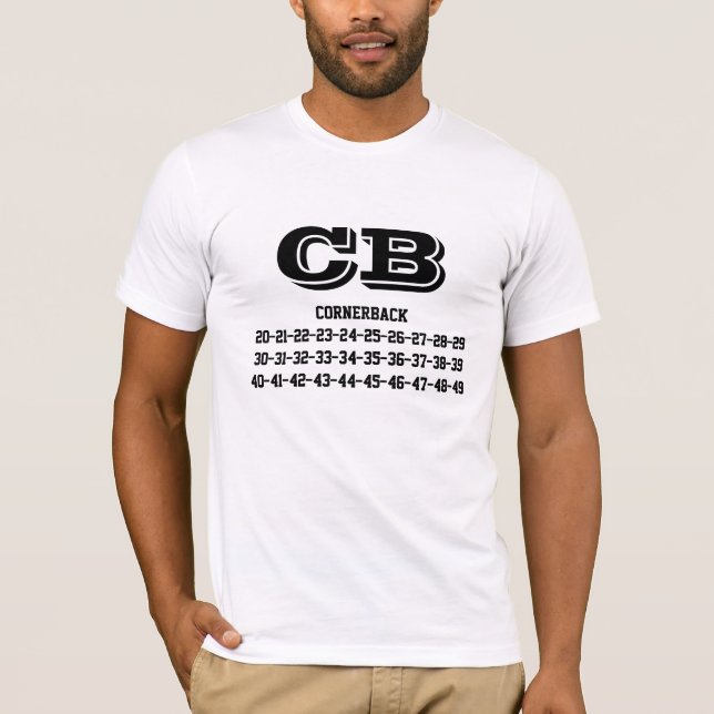 Cornerback jersey numbers T-shirt (Devant)