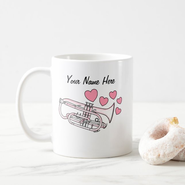 Cornet Custom Wedding Mug Brass Musicien (Avec donut)