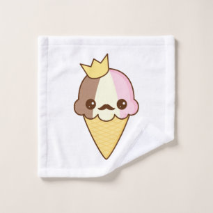 Cornet de crème glacée napolitain de Kawaii