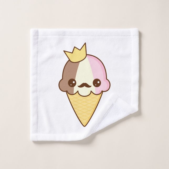 Cornet de crème glacée napolitain de Kawaii (Gant de toilette)