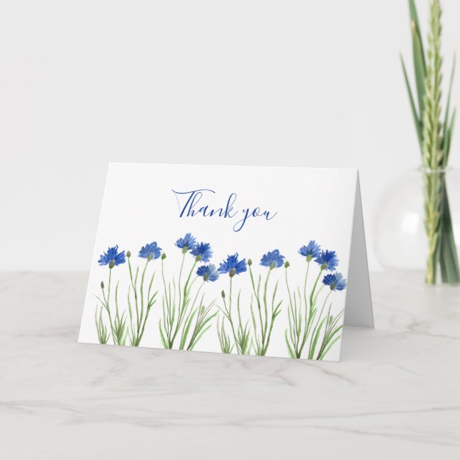 Cornflowers Fleur sauvage Floral Mariage Merci (Devant)