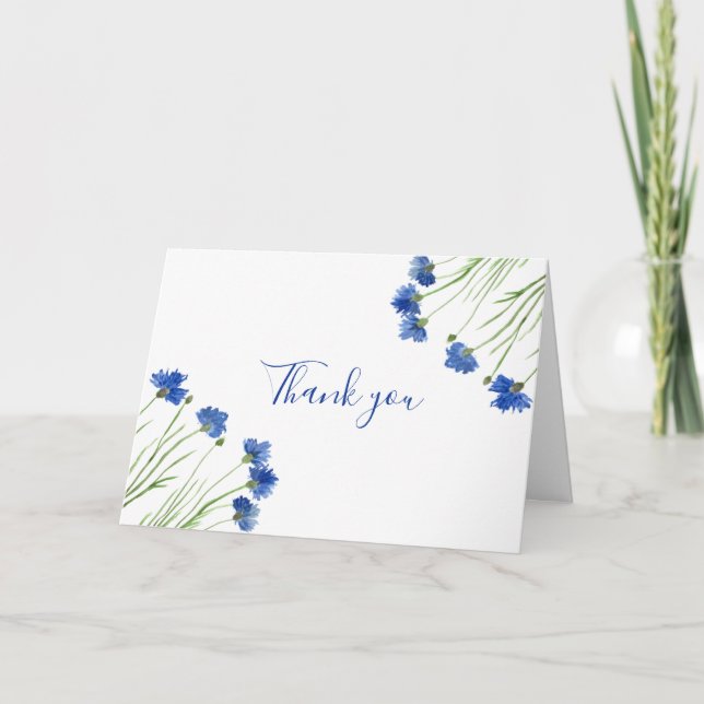 Cornflowers Fleur sauvage Floral Mariage Merci (Devant)
