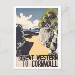 Cornouailles, côte, Angleterre, carte postale de v